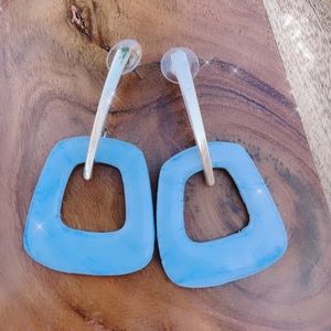 Polymer Clay Earrings,  Handmade Gifts for Her, ‘Blue Plaid collection